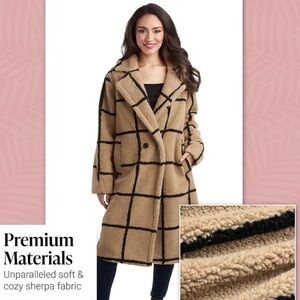Jessica Simpson Long Sherpa Peacoat